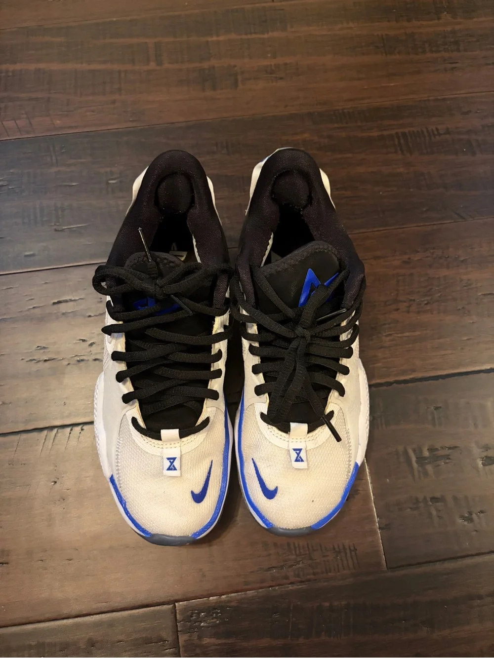 Nike PG5 PS5 White and Blue Low-Top Sneakers basketball athletic sneakers shoes
